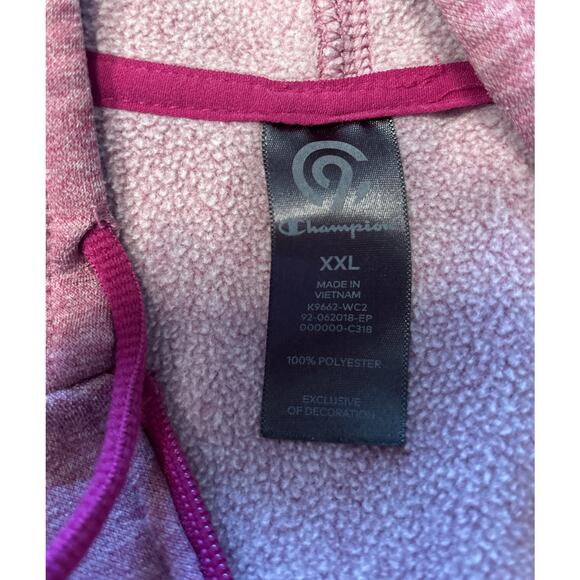 Champion Full Zip Pink Hooded Knit Women’s XXL Hoodie Jacket - Picture 3 of 7
